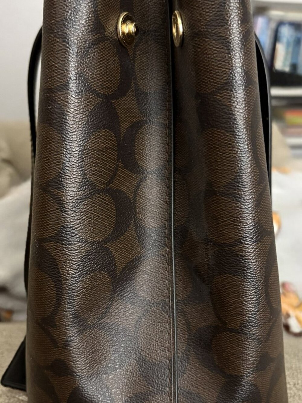 Medium Brown and Black Authentic Coach Purse - Picture 6 of 10